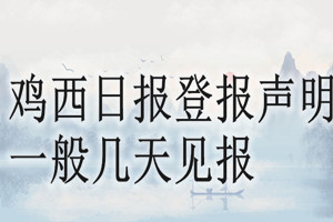 雞西日報登報聲明一般幾天見報？