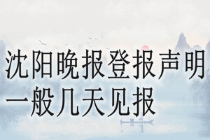 沈陽晚報登報聲明一般幾天見報？