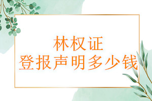 林權(quán)證登報掛失多少錢