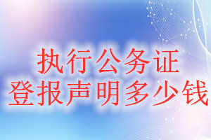 執(zhí)行公務(wù)證登報掛失多少錢