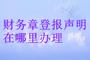 財務(wù)章登報聲明在哪里辦理