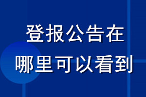 登報(bào)公告在哪里可以看到